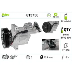 Kompressor Klimaanlage VALEO 813756 für Renault Dacia Megane III Fluence Duster