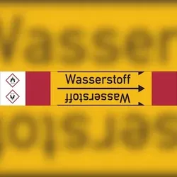 Rohrleitungskennzeichen Wasserstoff - 33000x105 mm Folie selbstklebend
