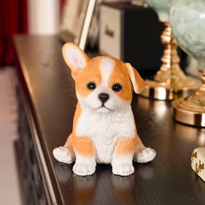 Hi-Line SoReal Yellow Corgi Decorative Puppy Figurine for Home & Garden Décor, Handpainted Polyresin Dog Statue