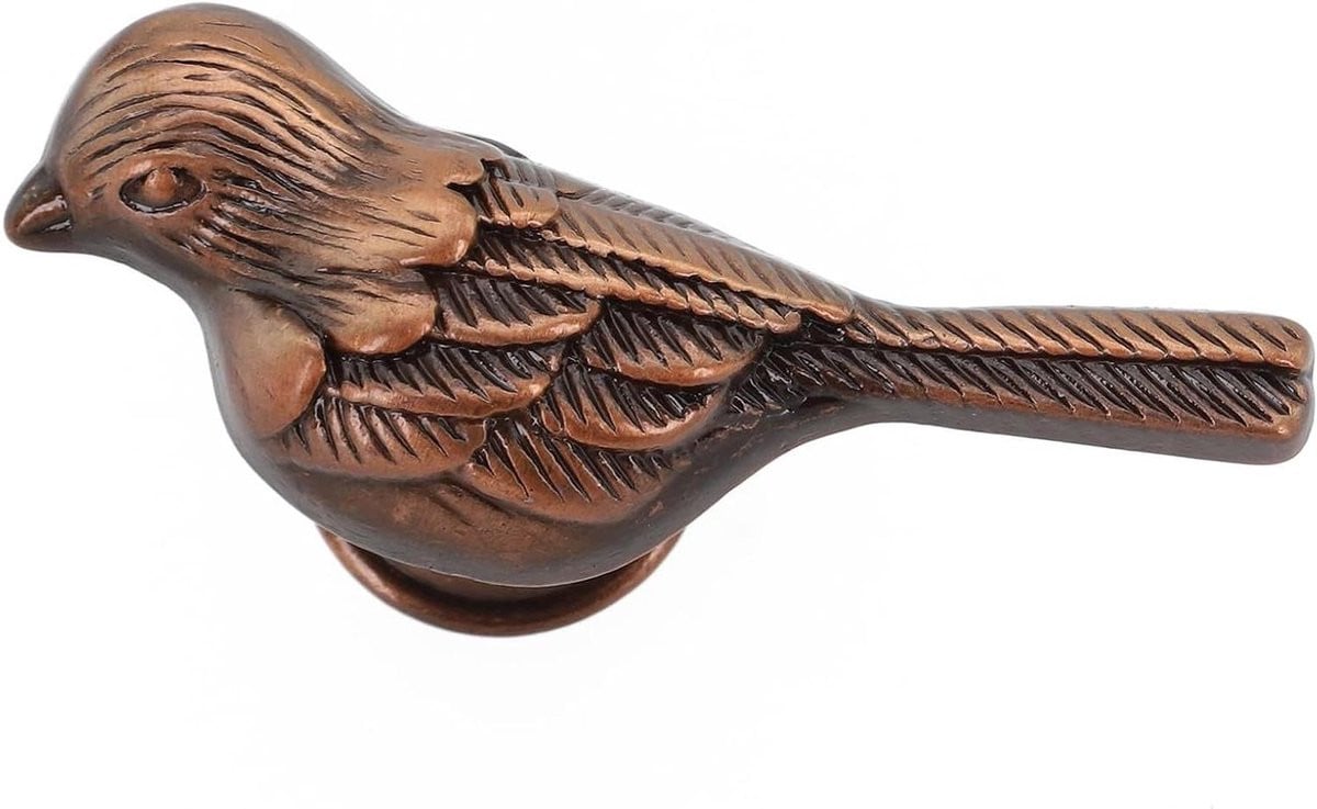 Meubelgreep Vogel Rood Brons - Handgreep voor Kast en Meubels - 62 mm