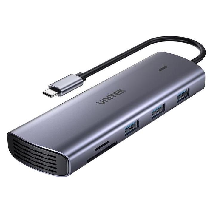 Unitek Hub 9in1 USB C Gigabit Ethernet HDMI VGA 3x USB A PD Kartenleser 100W (USB-C, 9 Ports) (D1113A)