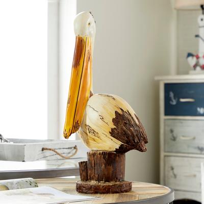 ARCILLA ELEMENTAL Cream Polystone Pelican Decorative Sculpture