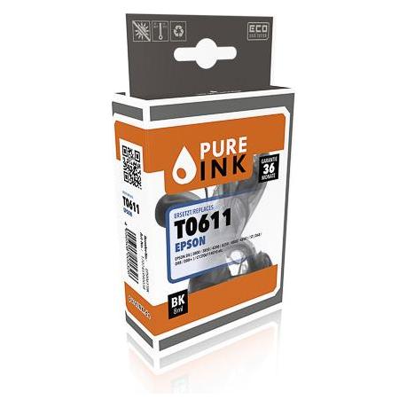 Pure Ink EPST0611BK PI EPSON T0611 DX/ST Tinte black rebuilt 250Seiten Chip 8ml (BK) (EPST0611BK)