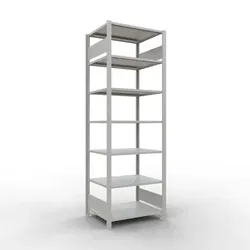 PROREGAL Büro-Fachbodenregal MULTIplus150 Stecksystem ohne Mittelanschlag | Grundregal | Fachlast 150kg | 230x75x60cm | Beidseitig nutzbar | Lichtgrau