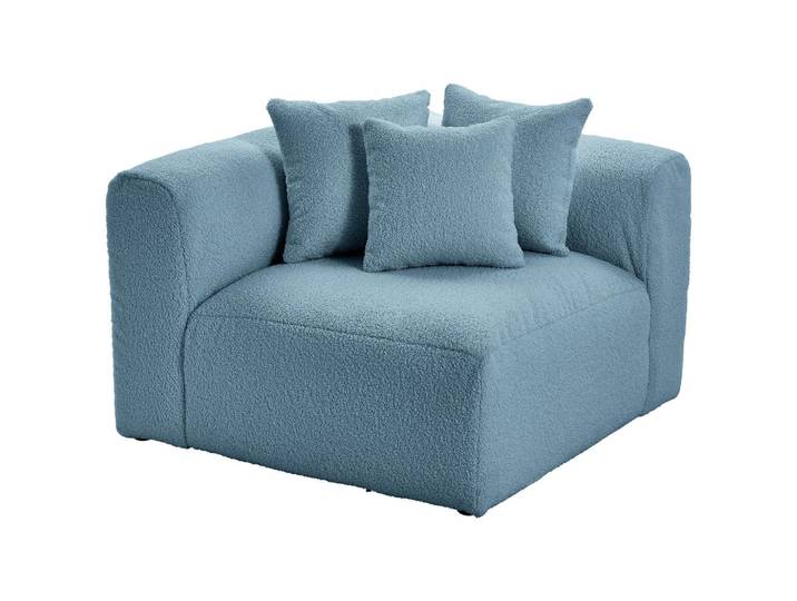 Livetastic Sofaelement Bloom, Blau, 1-Sitzer, 115x70x115 cm, Made in EU, erweiterbar, Rücken echt, individuell planbar, Wohnzimmer, Sofas & Couches, Sofas, Modulsofas
