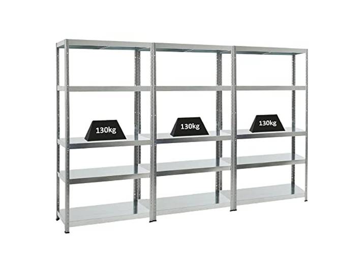 PROREGAL Mega Deal 3er-Sparset Metallregal Steel Eagle 180x90x40cm Fachlast 130kg Verzinkt Schwerlastregal, Küchenregal, Kellerregal, Steckregal, Garagenregal, Lagerregal