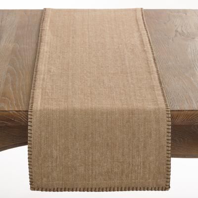 Saro Lifestyle Celena Collection Whip Stitched Design Cotton Table Runner