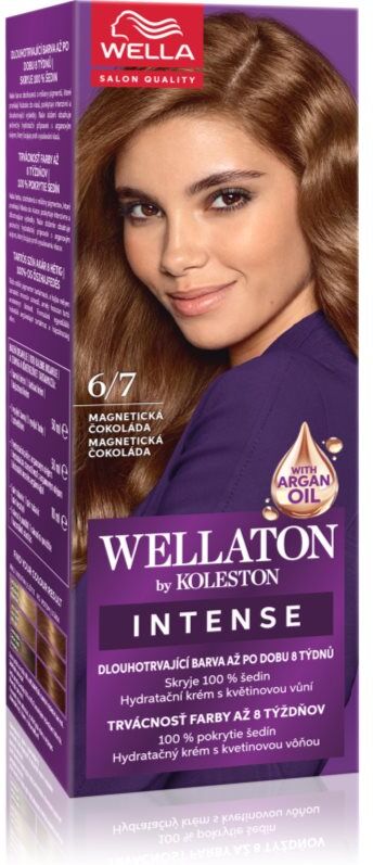 Wella Wellaton Intense coloration cheveux permanente à l'huile d'argan teinte 6/7 Magnetic Chocolate 1 pcs