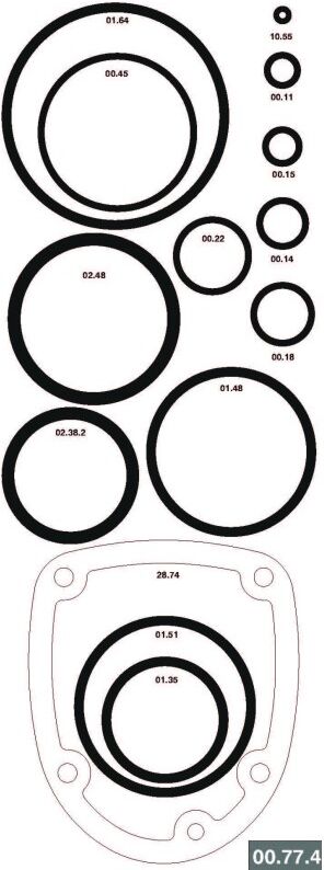 Kit joints Omer 00.77.4 pour agrafeuse Omer WP.738 WS.738