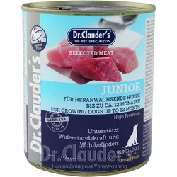 Dr. Clauder's Selected Meat Immun plus 800g Dosen Hundenassfutter Junior 6x800g