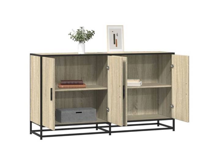 Buffet chêne sonoma 134x35x76 cm bois d'ingénierie meuble de rangement meuble de rangement de cuisine meuble de 3300816