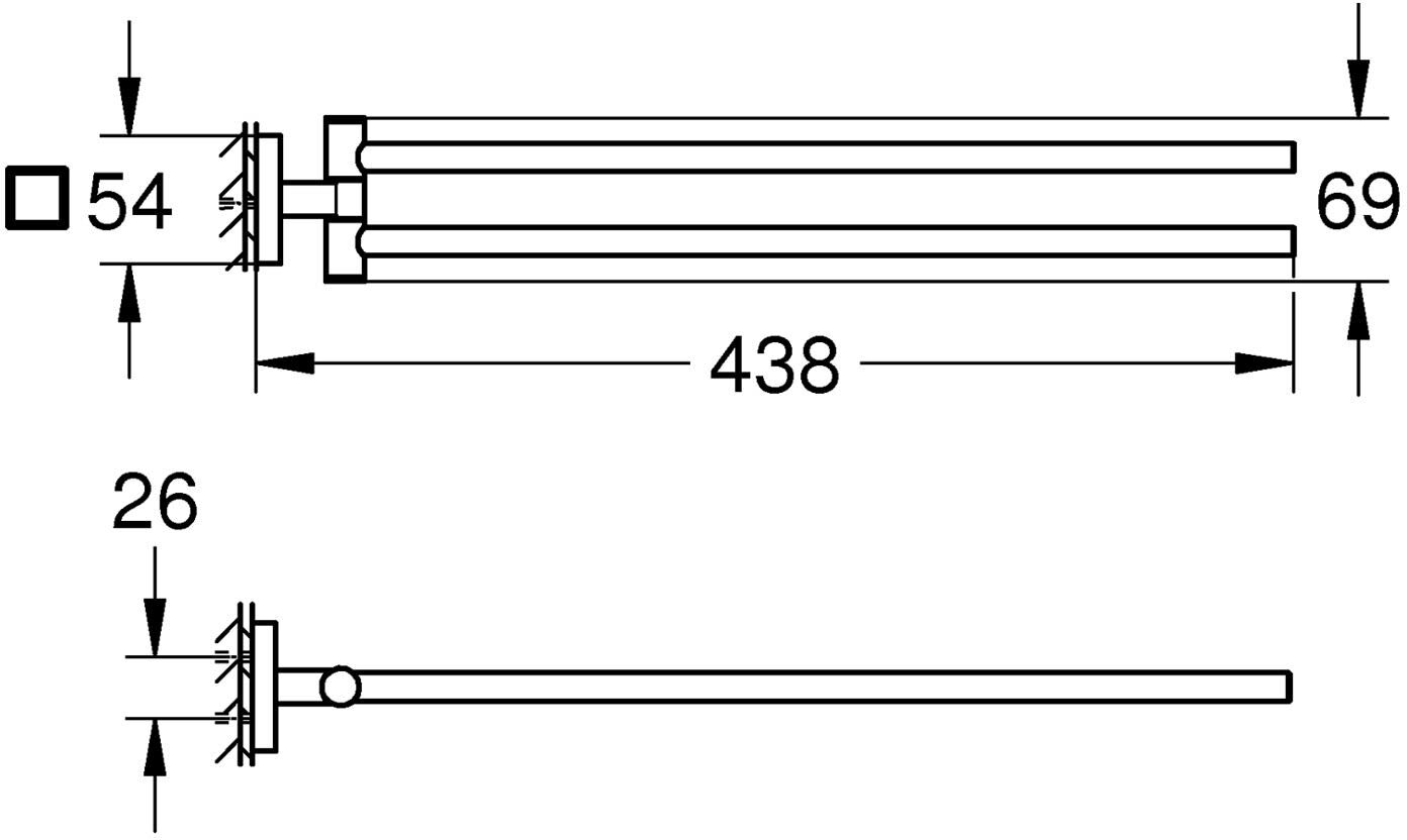 Grohe Start Cube Doppel-Handtuchhalter, schwenkbar