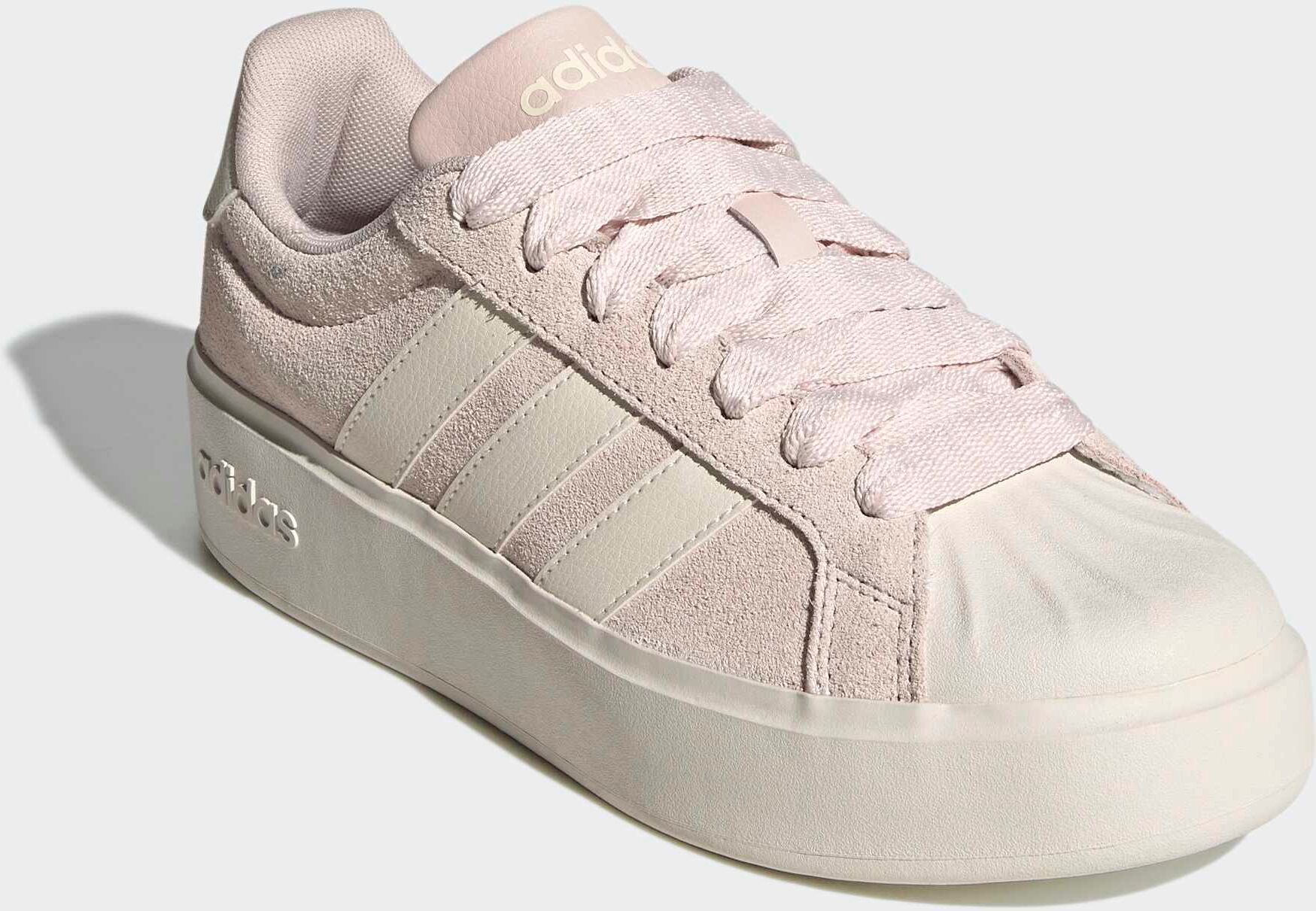 Plateausneaker ADIDAS SPORTSWEAR "STREETTALK BOLD", Damen, Gr. 40,5, putty mauve, sanftes weiß, putty mauve, Synthetik, Schuhe Plateausneaker, inspiriert vom Design des adidas Superstar, mit Leo Print putty mauve, sanftes weiß, putty mauve 40,5