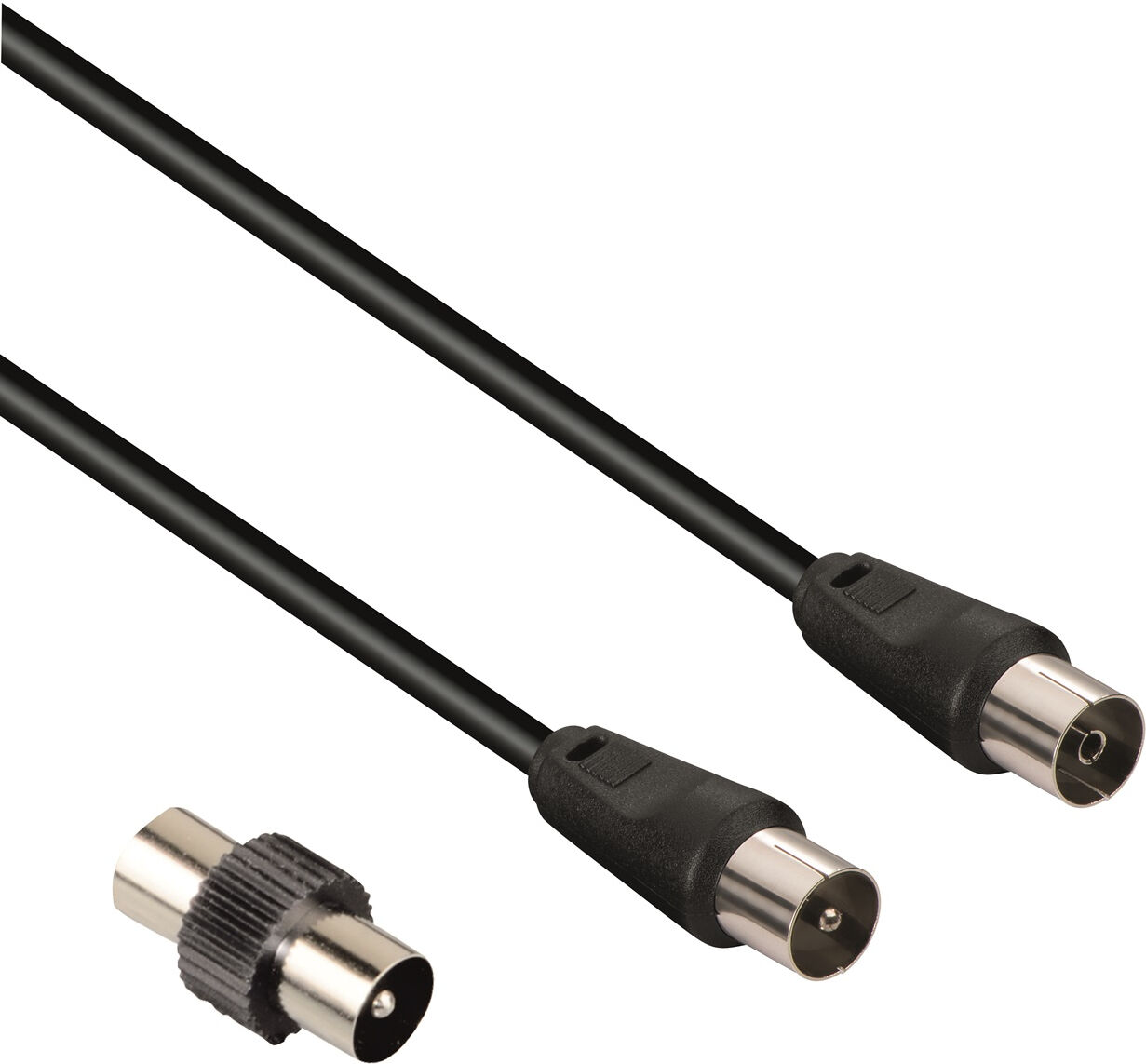 Hama 7205302 Cavo Antenna M/f Con Adattatore M/m 1.5 Metri 75 Db Nero - 7205302