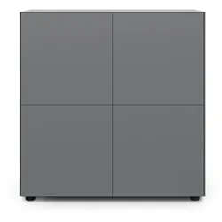 Container Connect MDF außen graphit/innen weiß matt lackiert grau H 102 cm mit 4 Türen graphit 100x102x48