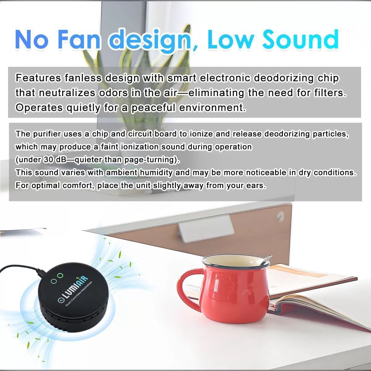 INF Dualkern Solar-USB-Luftreiniger und Geruchsentferner — Ozon + Negativionen für Auto und Zuhause