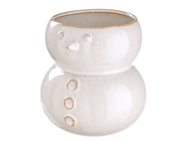 Vase SNOWMAN 16cm Weiß/Weiß