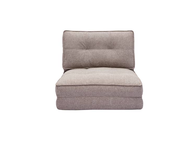 Chauffeuse 1 place convertible en tissu taupe SALLY