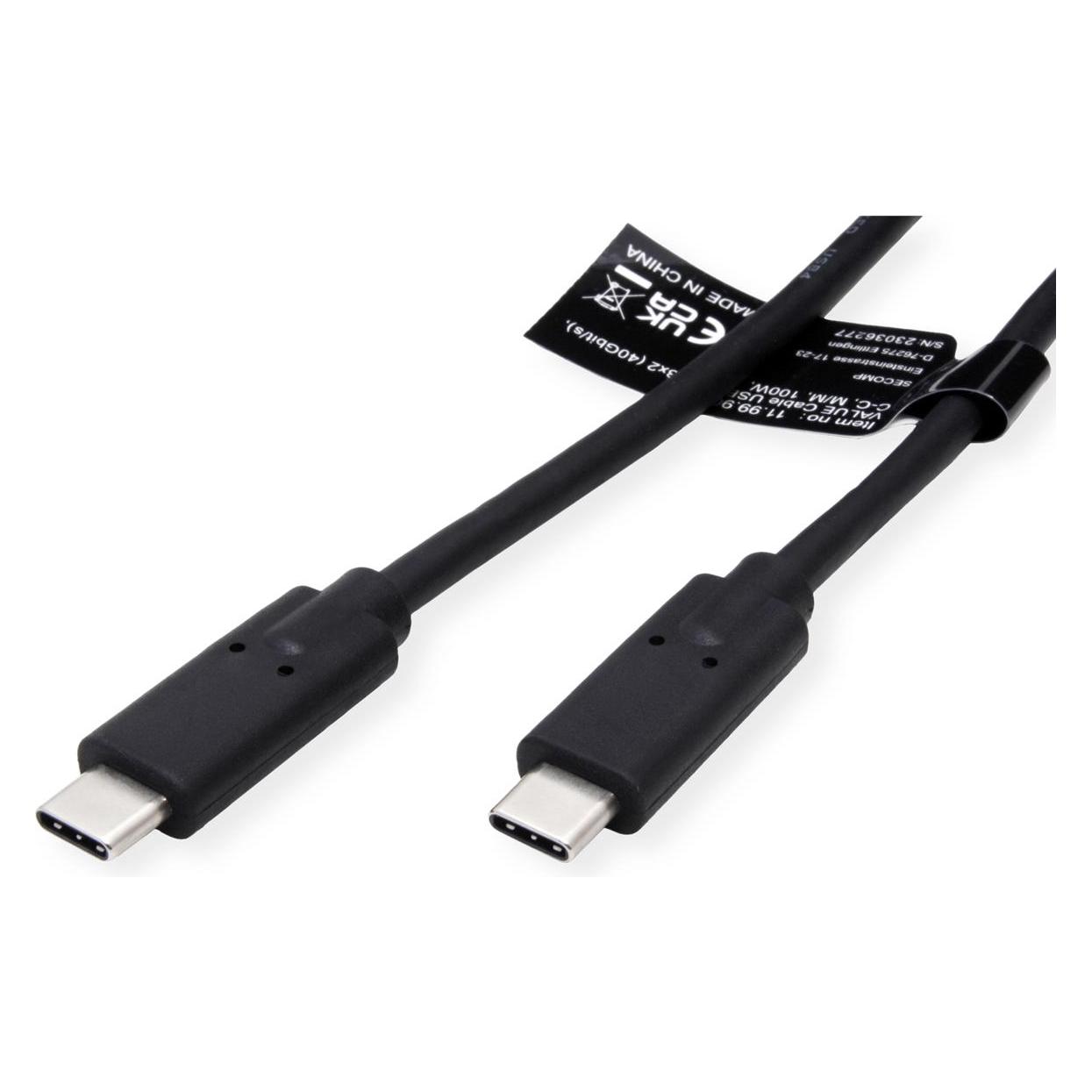Value USB Typ C - USB Typ C (1 m, USB 4, 100 W) (11.99.9082)