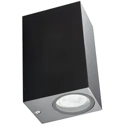 HEITRONIC Außenwandleuchte AMBOS, eckig, 2-flammig, Up/Down, 2x GU10, anthrazit HEI-500661
