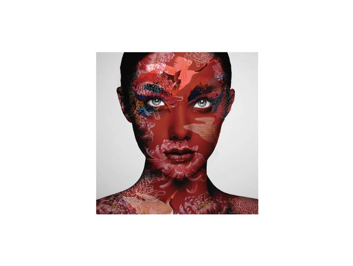Glasbild „Lady in Red“ 100 x 100 cm Rot Crea Collection