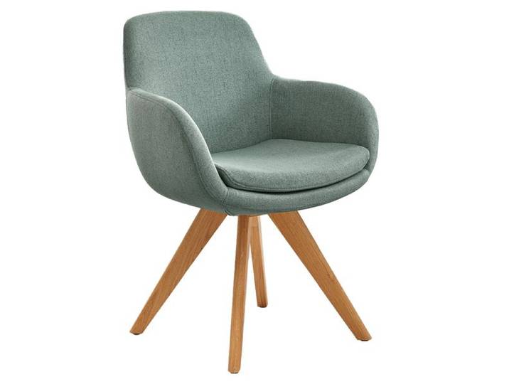 Musterring Armlehnstuhl Tavia Webstoff/Massivholz Aqua Vierfußgestell