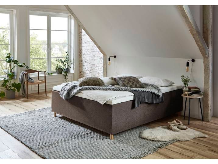 Boxbett, 180x200 cm, Polypropylen, Braun, Kopfteillos & Frei Im Raum Stellbar, Landhaus, Home-affaire