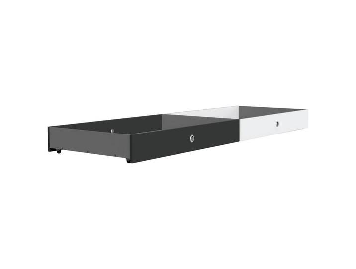 Boxxx Bettkastenset, Graphit, Weiß, 100x16x60 cm, Made in Germany, Schlafzimmer, Betten, Bettkasten