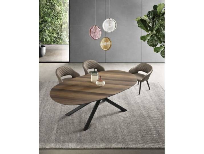Table ovale fixe avec plateau Eucalyptus 210 cm RON