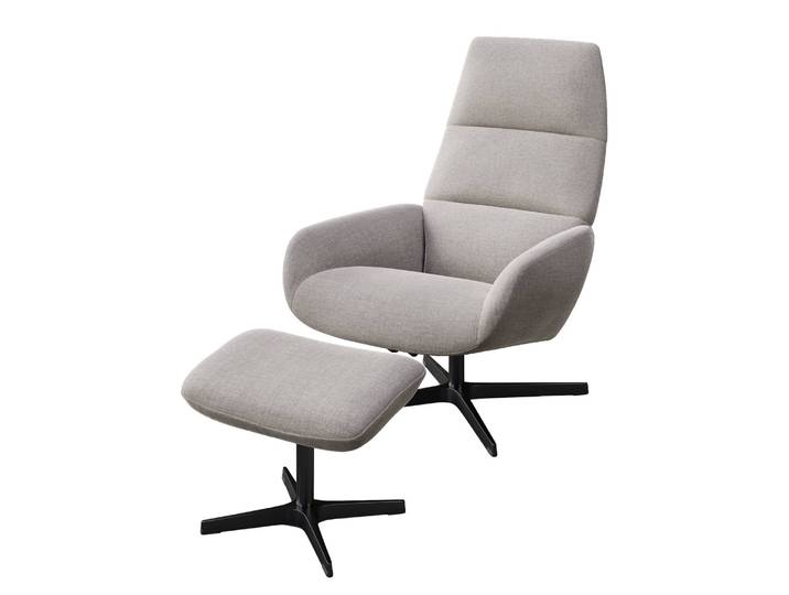 home24 Relaxfauteuil Turami beige/beige platweefsel 71 x 110 x 80cm