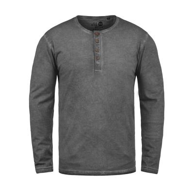Rundhalsshirt SOLID "Rundhalsshirt SDTimur", Herren, Gr. S, grau (dunkelgrau), Obermaterial: 100% Baumwolle CO., Shirts Rundhalsshirt