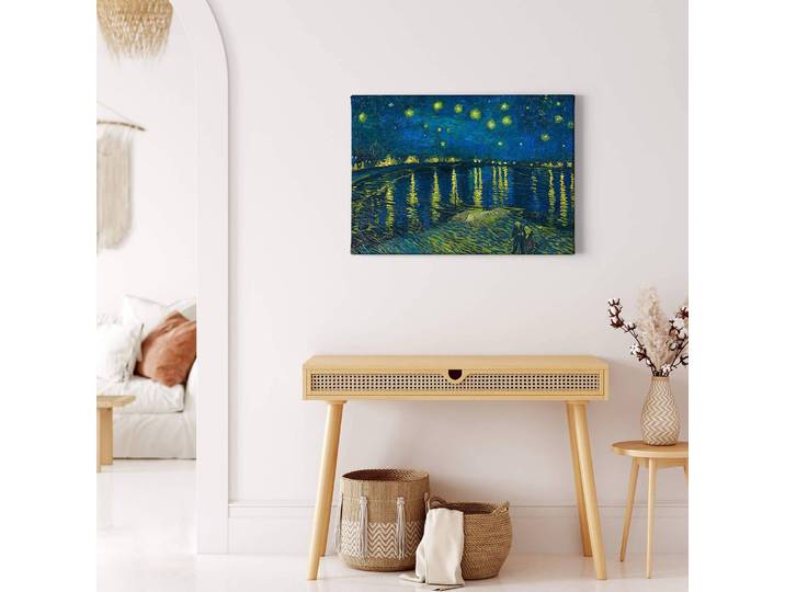 Tableau déco Starry Night Polyester PVC / Épicéa Bleu 70 x 50cm