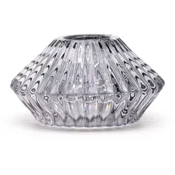 Set of 2  Flower Flip Dinner Candle / Tealight Holder -  Midnight Grey