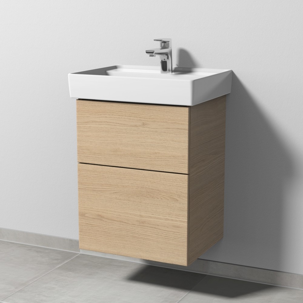 Sanipa 3way Waschtischunterbau zu Villeroy & Boch Collaro mit 2 Auszügen, Eiche-Nordic, SM83248 SM83248