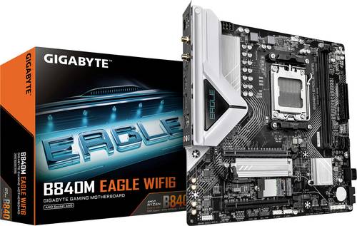 Gigabyte B840M EAGLE WIFI6 Mainboard Sockel (PC) AMD AM5 Formfaktor (Details) Micro-ATX Mainboard-Chipsatz AMD B840