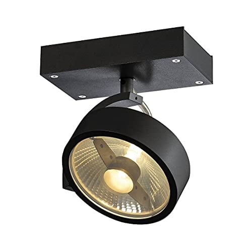 SLV KALU richtbare wand- en plafondarmatuur zwart met GU10 fitting
