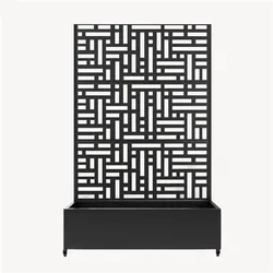 Casa.Pro, Sichtschutz, Trennwand Bernalda mit Blumenkasten Stahl 186x120x40 cm Schwarz