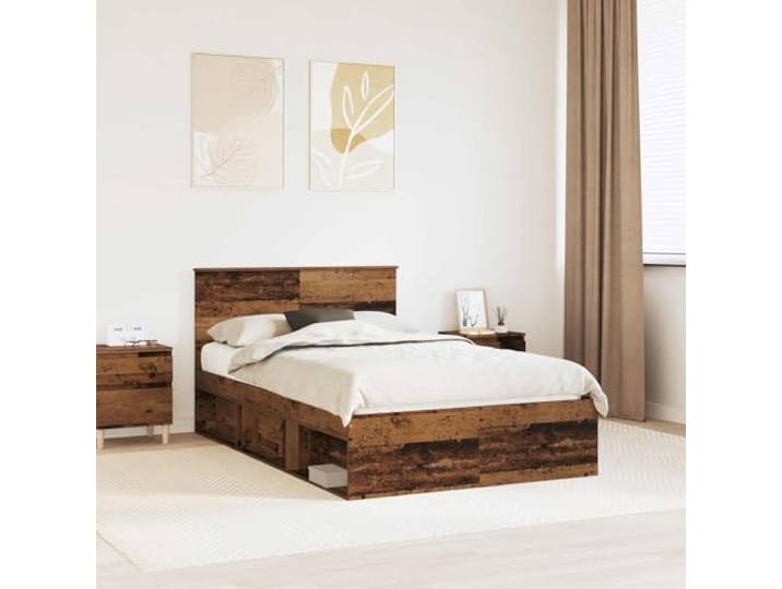 RJPLMFV Bettgestell, 120 x 200 cm, Holz Mit Kopfteil, Lattenrost, modernes Design, einfache Reinigung