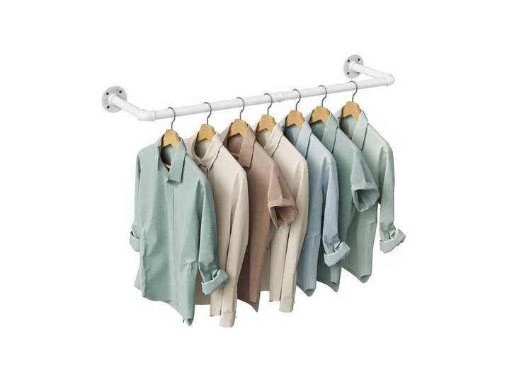 Portant vêtements mural en métal doré - étagère à vêtements 92 cm avec barre de rangement 1 pièce