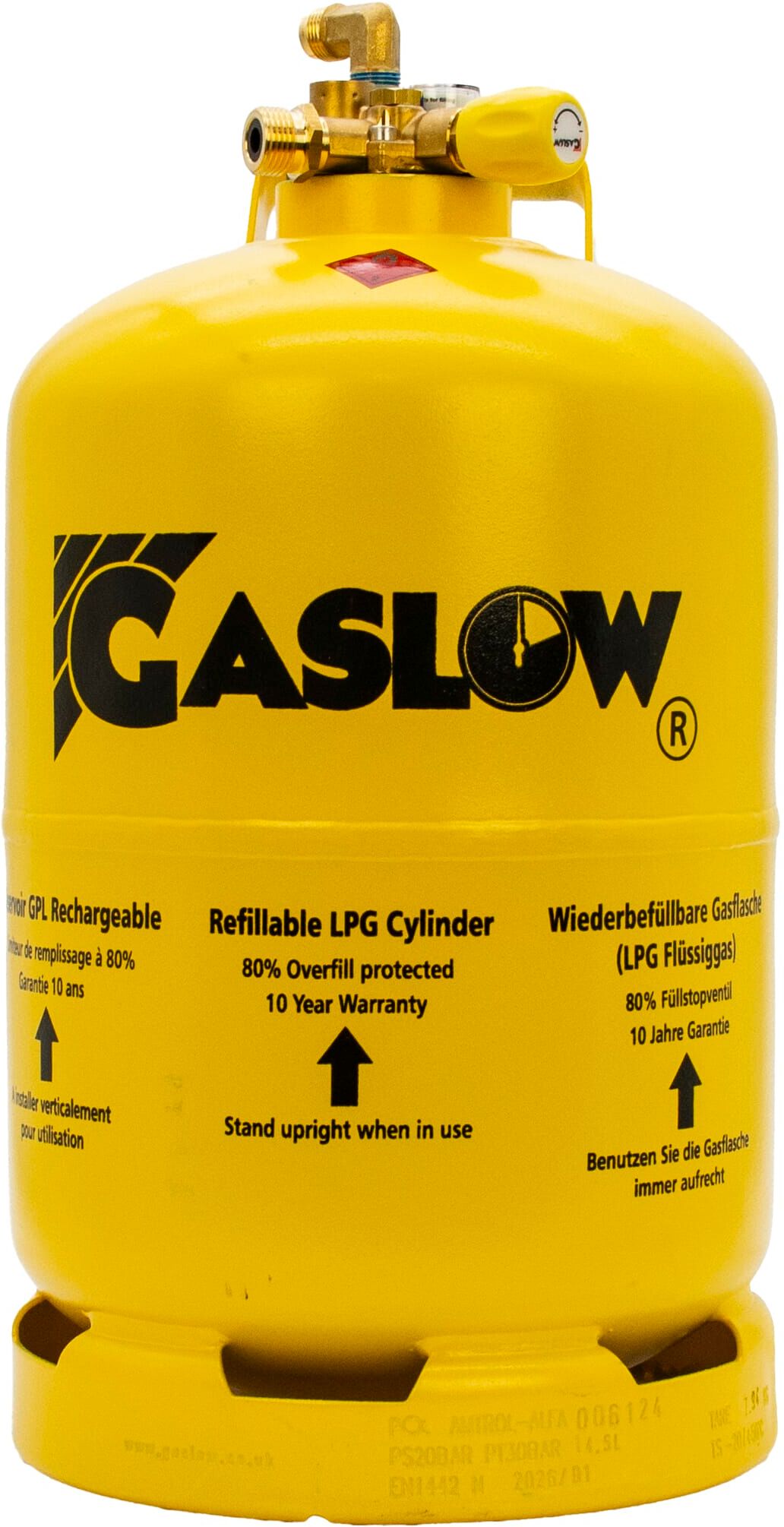 Gaslow R67 6kg Refillable Cylinder 1 with Level Gauge
