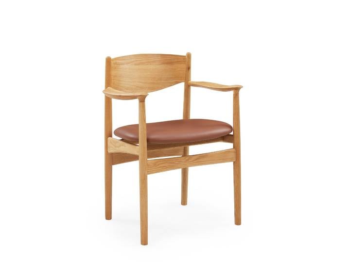 Struct Esszimmerstuhl, Mit Armlehnen Leder cognac
