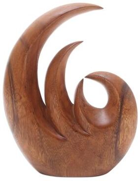 Novica Handmade Triple Flame Wood Statuette
