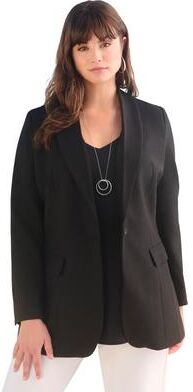 Plus Size Women's Plus Size Bendover Blazer by Roaman's in Black (Size 28WP)