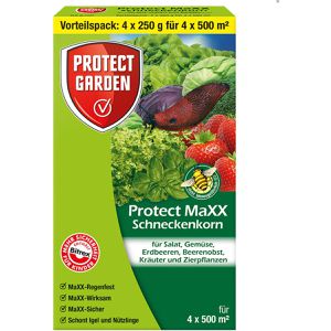 Protect-Garden Schneckenkorn Protect MaXX, regenfest, Streugranulat mit Metaldehyd, 4 x 250 g für 2000 m²