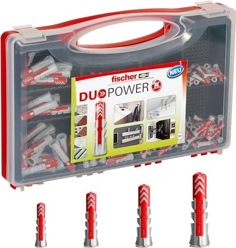 fischer RED-BOX DuoPower 2K 535973 Universaldübel-Sortiment, 280-teiig