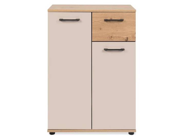 CALICOSY - Sideboard 2 Türen, 1 Schublade in Eicheneffekt und Kaschmir B60 cm - LINO