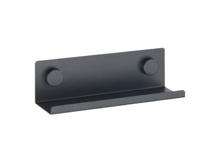 WENKO Gewürzregal Mod. Jet S Wandregal Metall 25 x 7,5 x 7,5 cm Bohren oder Static-Loc Plus Adapter Schwarz Befestigungsmaterial enthalten