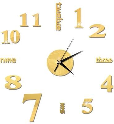 Inspire Essentials Modern DIY Mirror Wall Clock Frameless Decorative Wall Clock Sticker 20