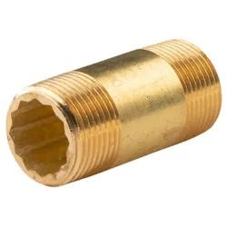 Messing Gewinde-Fitting Distanz Doppelnippel 1"-1" L= 70 mm, schwere Ausführung