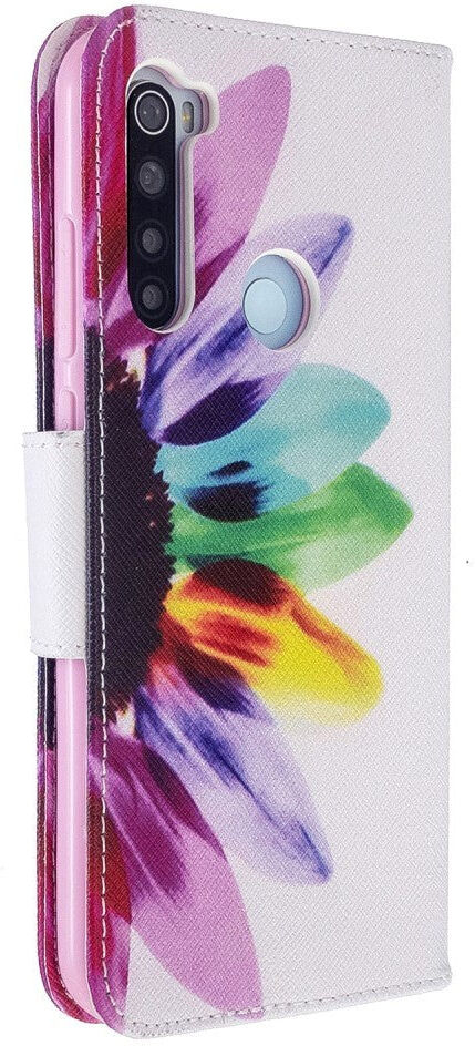 INCOVER Xiaomi Redmi Note 8T Læder Cover m. Kortholder - Farvet blomst
